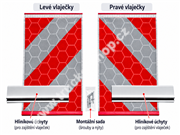 Reflexní vlaječky/praporky pro hydraulická čela, včetně držáků